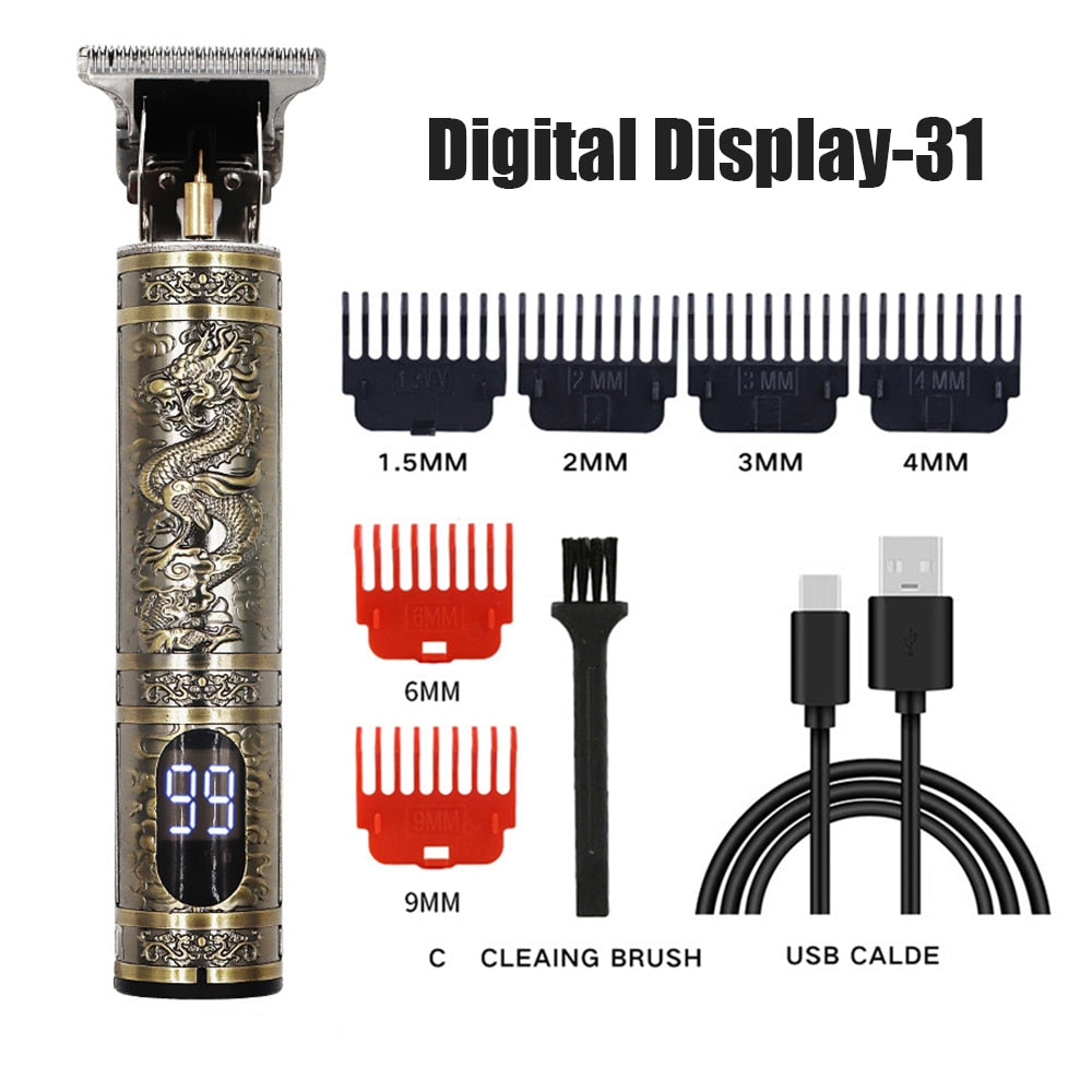 Digital Display Electric Hair Clippers Electric Hair Clippers Electric Shavers Rechargeable Retro Oil Head Clippers Hair Clipper
