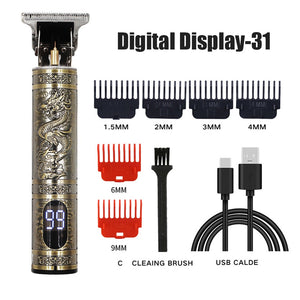 Digital Display Electric Hair Clippers Electric Hair Clippers Electric Shavers Rechargeable Retro Oil Head Clippers Hair Clipper