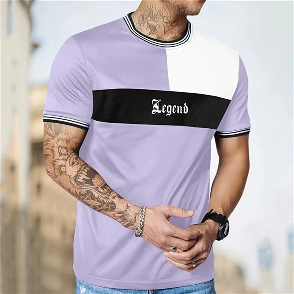 Men's Street T-shirt Summer Men's 3D Stripe Printing Short Sleeve Tops Fashion Everyday T Shirt Oversized Tee Shirt Men Clothing