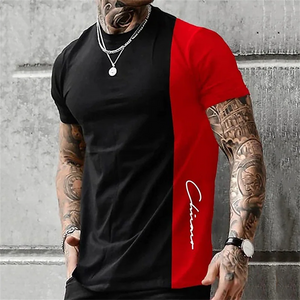 Men's Street T-shirt Summer Men's 3D Stripe Printing Short Sleeve Tops Fashion Everyday T Shirt Oversized Tee Shirt Men Clothing