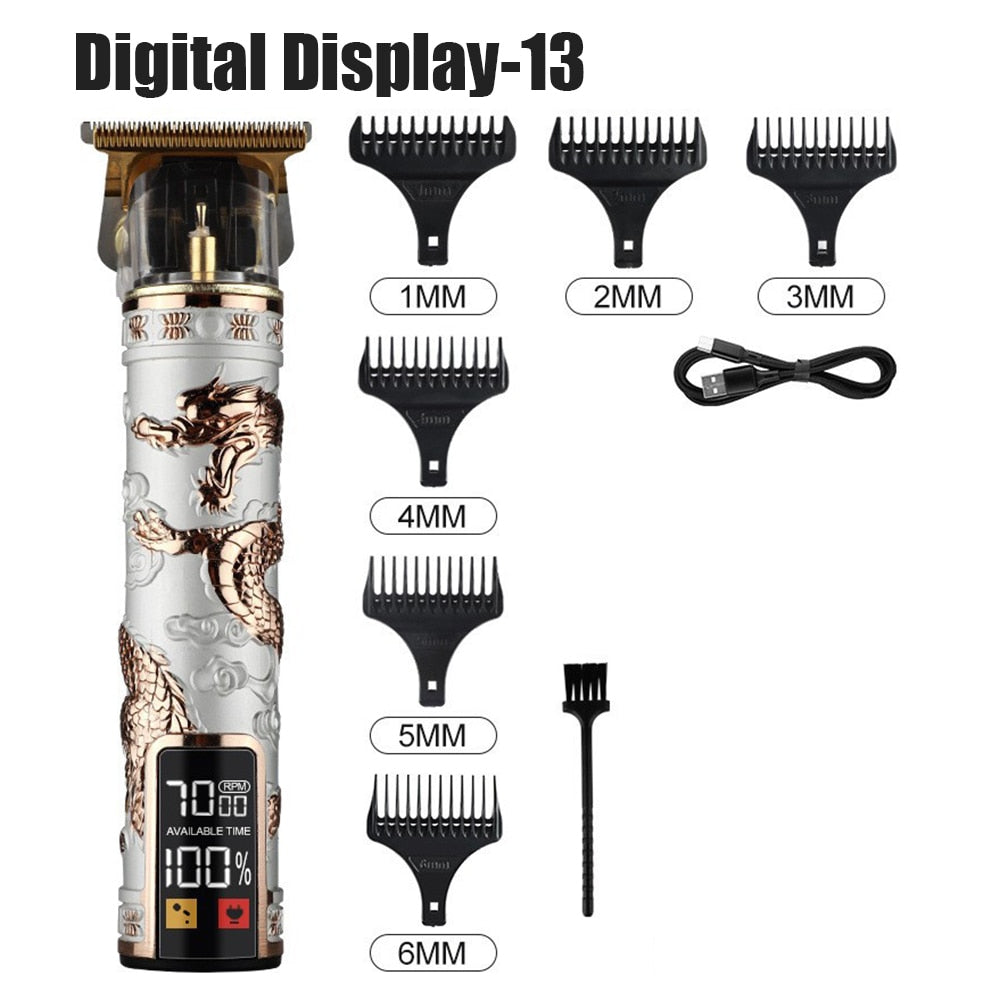 Digital Display Electric Hair Clippers Electric Hair Clippers Electric Shavers Rechargeable Retro Oil Head Clippers Hair Clipper