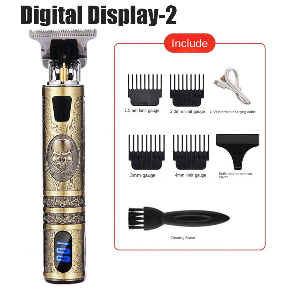 Digital Display Electric Hair Clippers Electric Hair Clippers Electric Shavers Rechargeable Retro Oil Head Clippers Hair Clipper