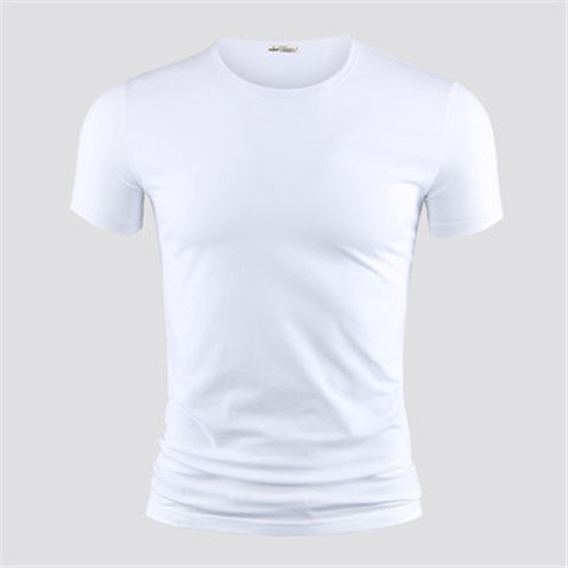 Men's T Shirt Pure Color V Collar Short Sleeved Tops Tees Men T-Shirt Black Tights Man T-Shirts Fitness For Male Clothes TDX01