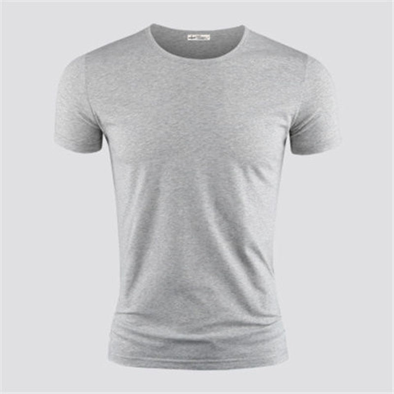 Men's T Shirt Pure Color V Collar Short Sleeved Tops Tees Men T-Shirt Black Tights Man T-Shirts Fitness For Male Clothes TDX01