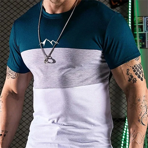 Men's Street T-shirt Summer Men's 3D Stripe Printing Short Sleeve Tops Fashion Everyday T Shirt Oversized Tee Shirt Men Clothing