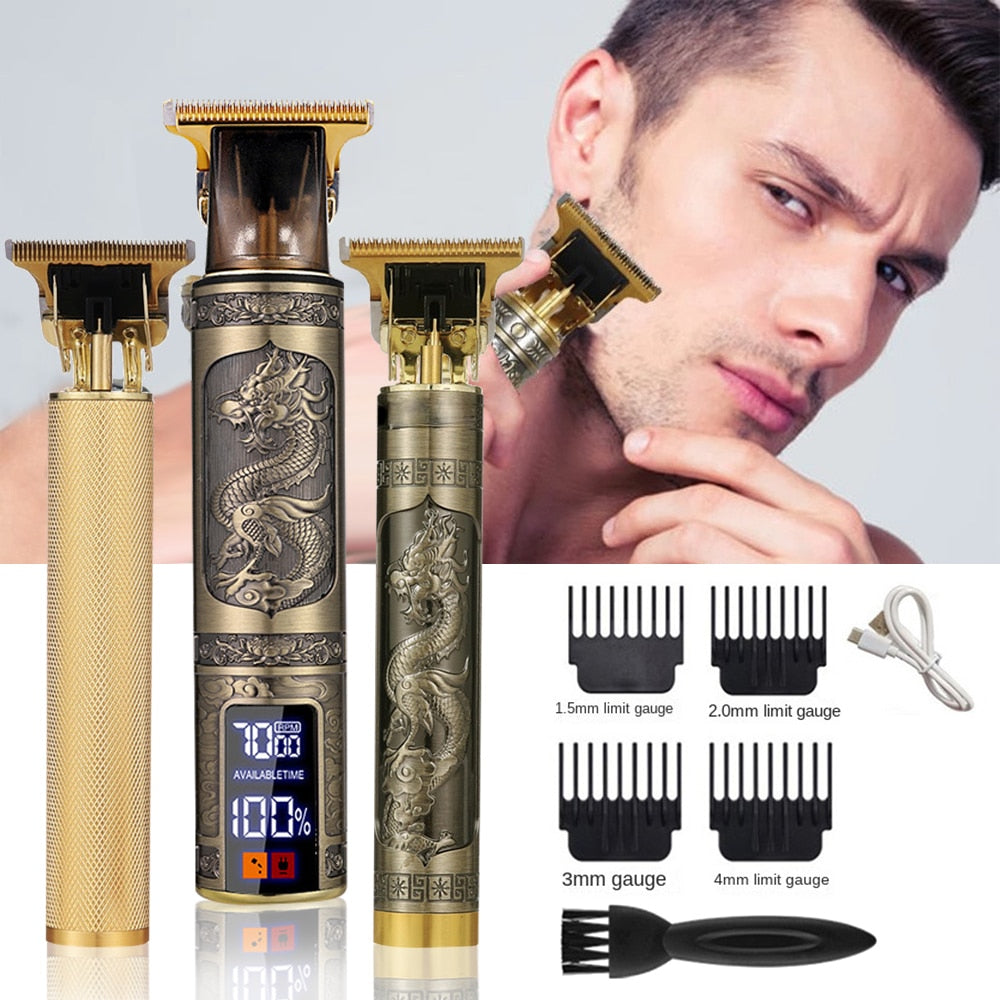 Digital Display Electric Hair Clippers Electric Hair Clippers Electric Shavers Rechargeable Retro Oil Head Clippers Hair Clipper