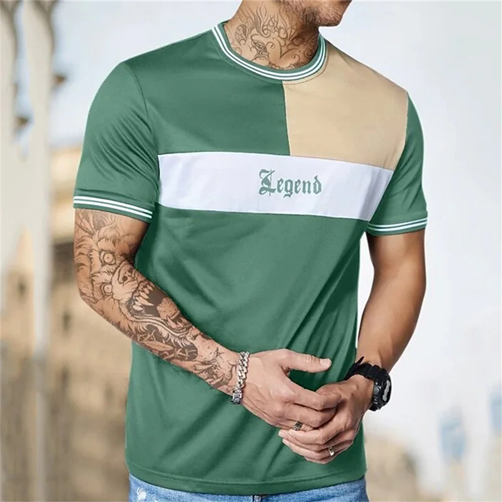 Men's Street T-shirt Summer Men's 3D Stripe Printing Short Sleeve Tops Fashion Everyday T Shirt Oversized Tee Shirt Men Clothing