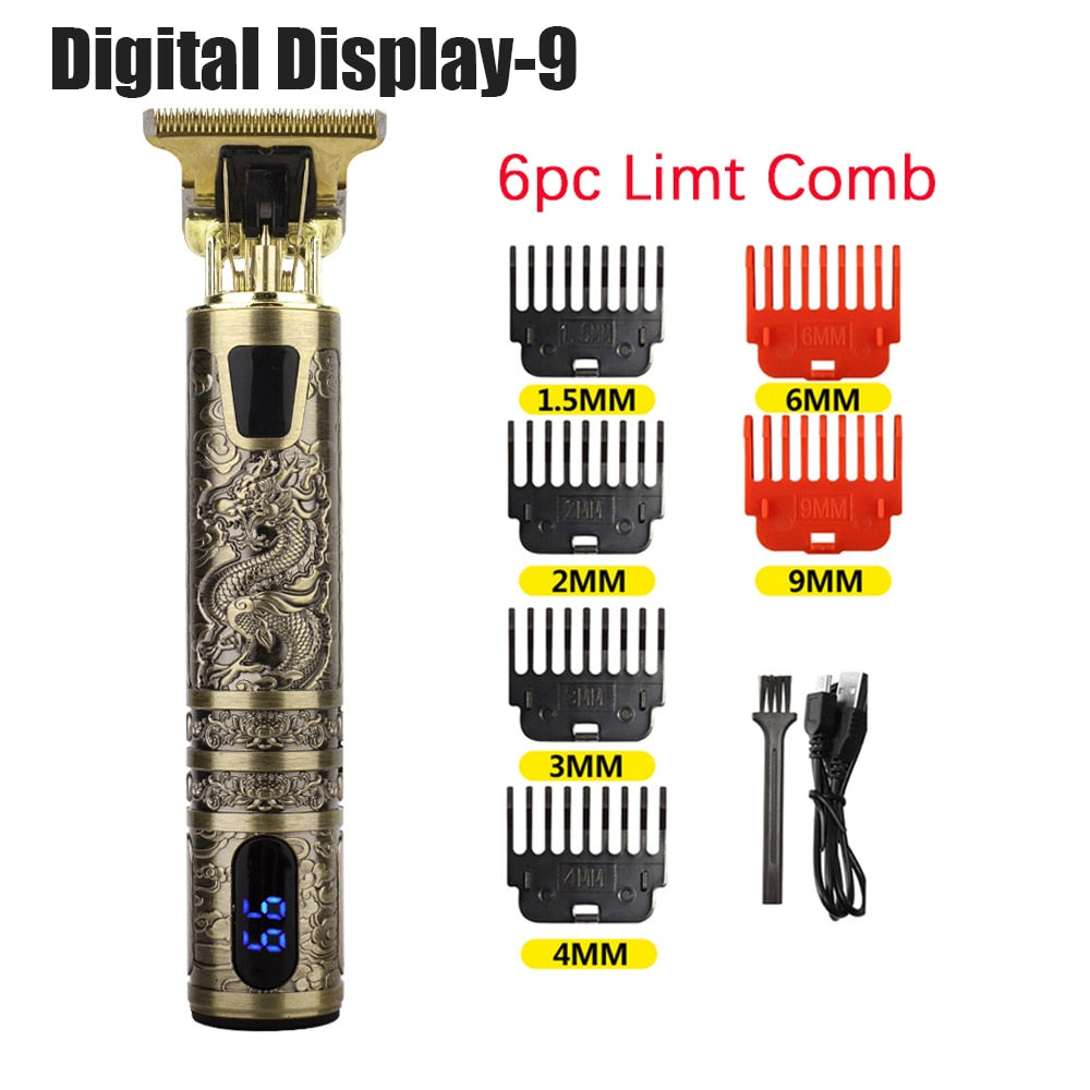 Digital Display Electric Hair Clippers Electric Hair Clippers Electric Shavers Rechargeable Retro Oil Head Clippers Hair Clipper