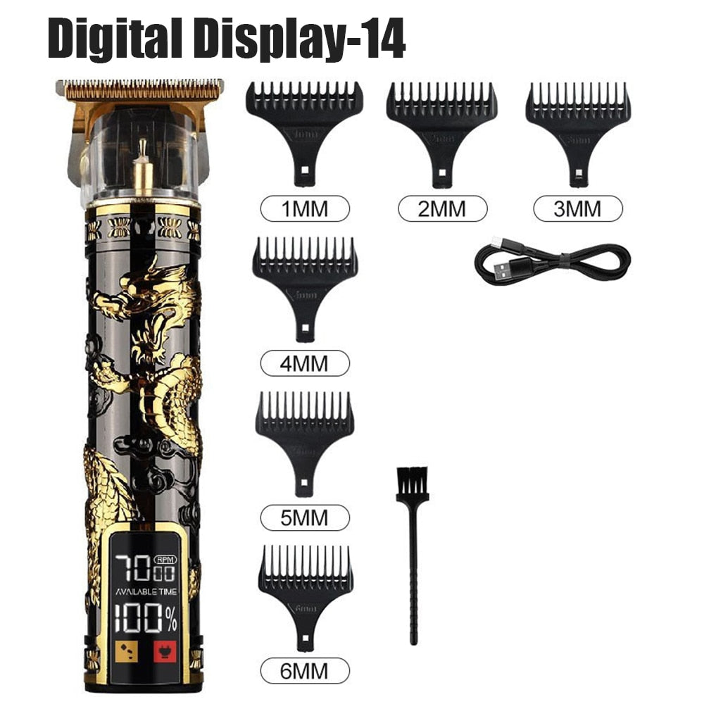 Digital Display Electric Hair Clippers Electric Hair Clippers Electric Shavers Rechargeable Retro Oil Head Clippers Hair Clipper