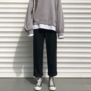 Letter Embroidery High Waisted Jeans Woman Clothing Street Vintage Hiphop Baggy Jeans Women Clothing Casual Straight Women Jeans