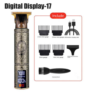 Digital Display Electric Hair Clippers Electric Hair Clippers Electric Shavers Rechargeable Retro Oil Head Clippers Hair Clipper