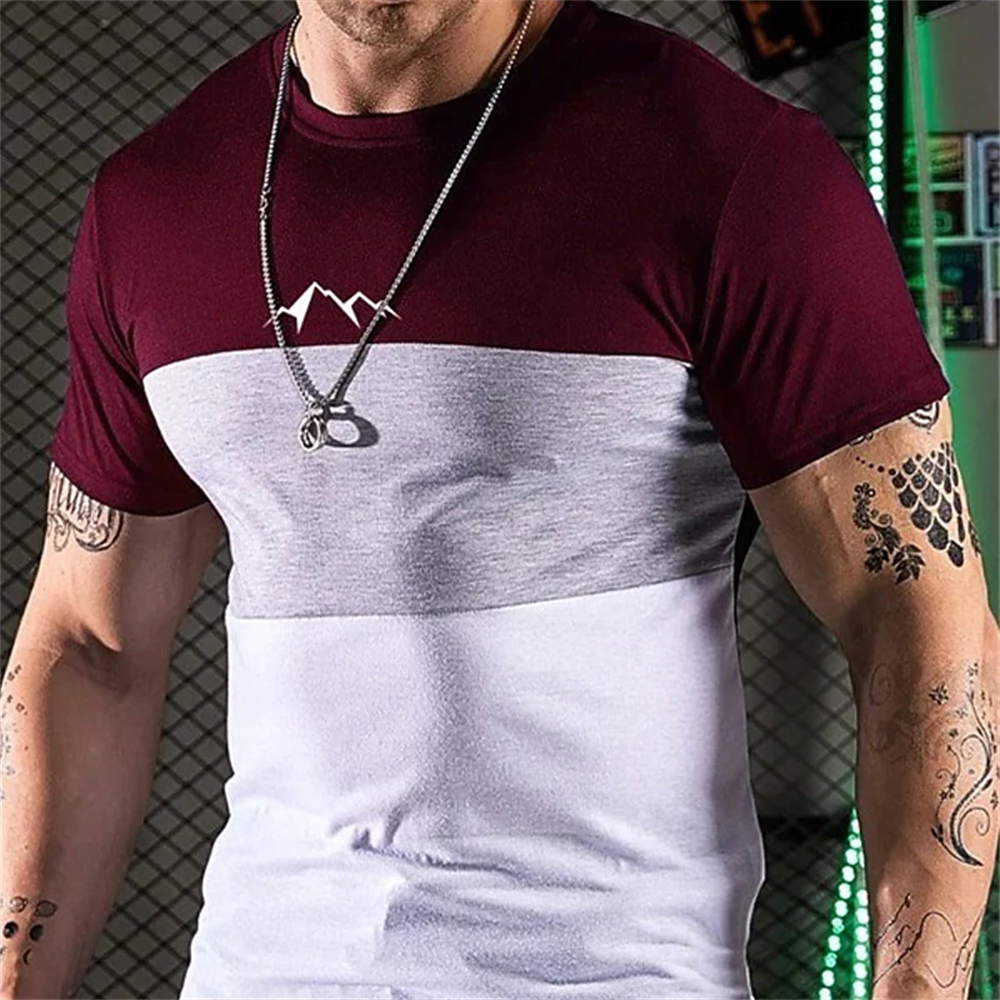 Men's Street T-shirt Summer Men's 3D Stripe Printing Short Sleeve Tops Fashion Everyday T Shirt Oversized Tee Shirt Men Clothing