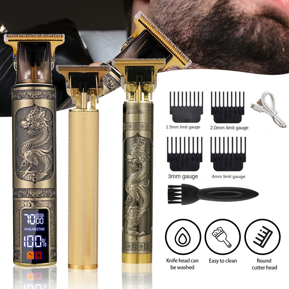 Digital Display Electric Hair Clippers Electric Hair Clippers Electric Shavers Rechargeable Retro Oil Head Clippers Hair Clipper