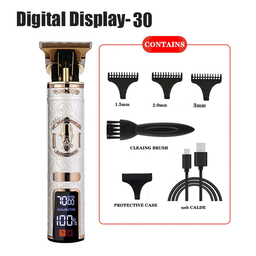 Digital Display Electric Hair Clippers Electric Hair Clippers Electric Shavers Rechargeable Retro Oil Head Clippers Hair Clipper