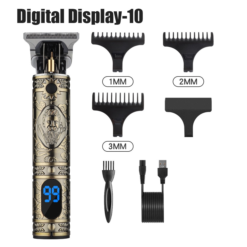 Digital Display Electric Hair Clippers Electric Hair Clippers Electric Shavers Rechargeable Retro Oil Head Clippers Hair Clipper