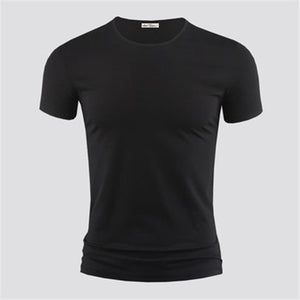 Men's T Shirt Pure Color V Collar Short Sleeved Tops Tees Men T-Shirt Black Tights Man T-Shirts Fitness For Male Clothes TDX01