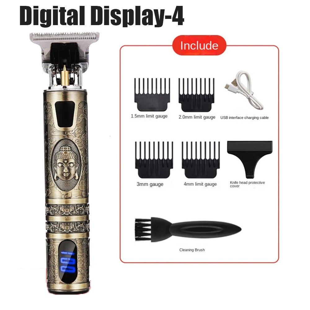 Digital Display Electric Hair Clippers Electric Hair Clippers Electric Shavers Rechargeable Retro Oil Head Clippers Hair Clipper